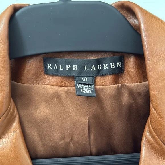 Ralph Lauren Women's Tan Leather Blazer - Picture 3 of 8